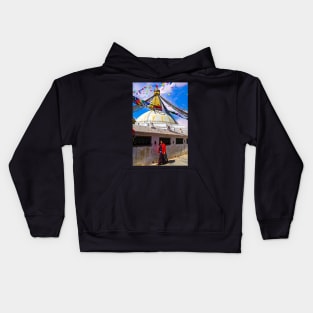 Bodnath Stupa near Kathmandu Kids Hoodie